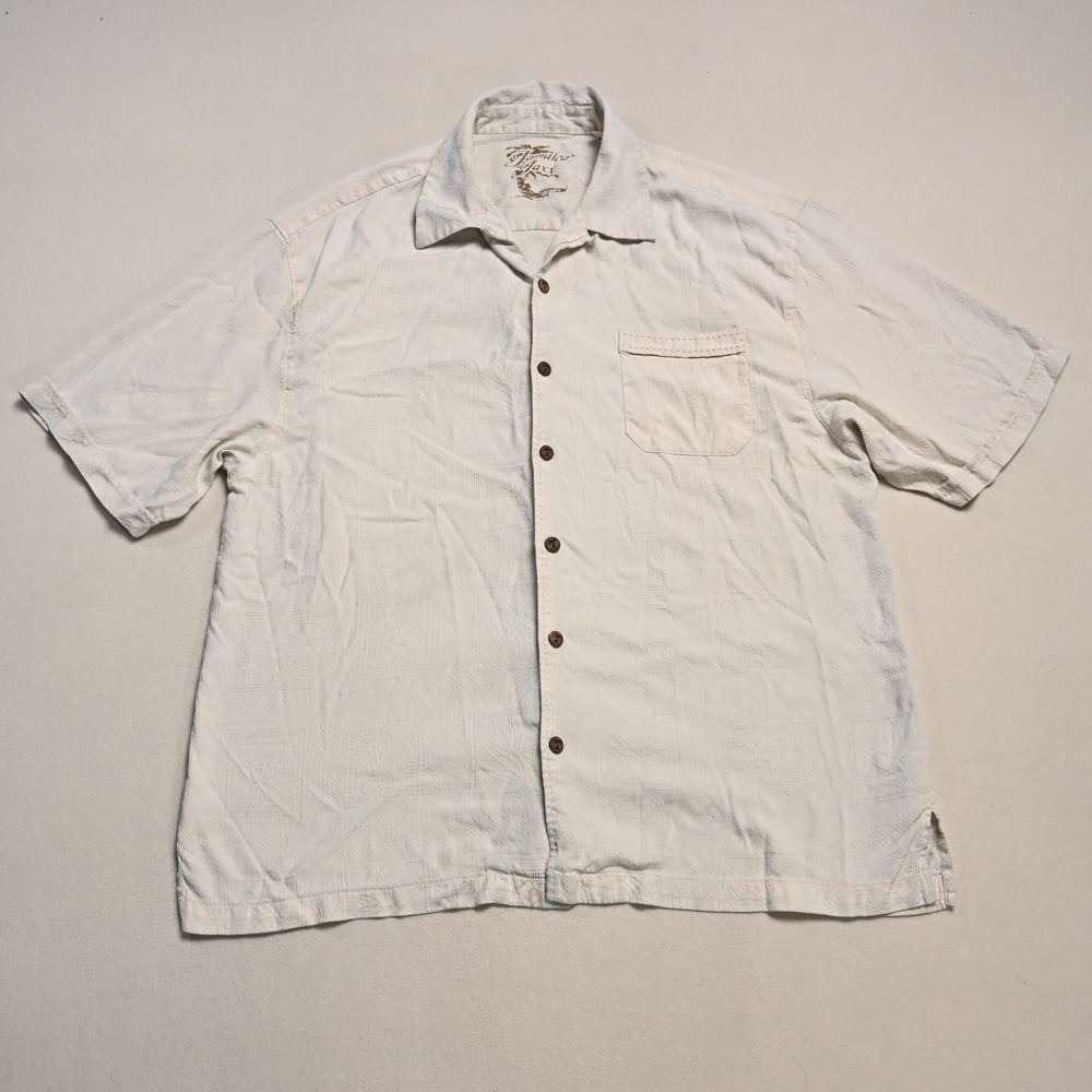 Jamaica Jaxx Shirt Mens XL Y2K Silk Camp Loop Collar Checkered Weave